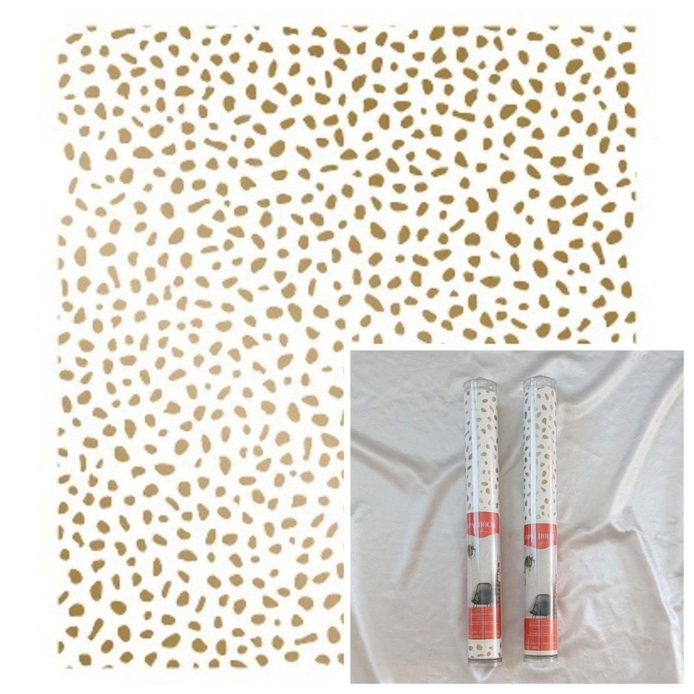 New Threshold Speckled Dot Peel and Stick Wallpaper Metallic Gold Set of 2